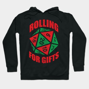 Funny RPG Dice Christmas Shirt d20 | Rolling for Gifts Hoodie